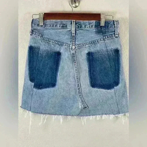 EB Denim Mini Skirt Light Wash Reclaimed Levi's Women's XS - Picture 13 of 13
